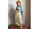 veche statueta catolica Fecioara Maria icoana statuie vintage religioasa